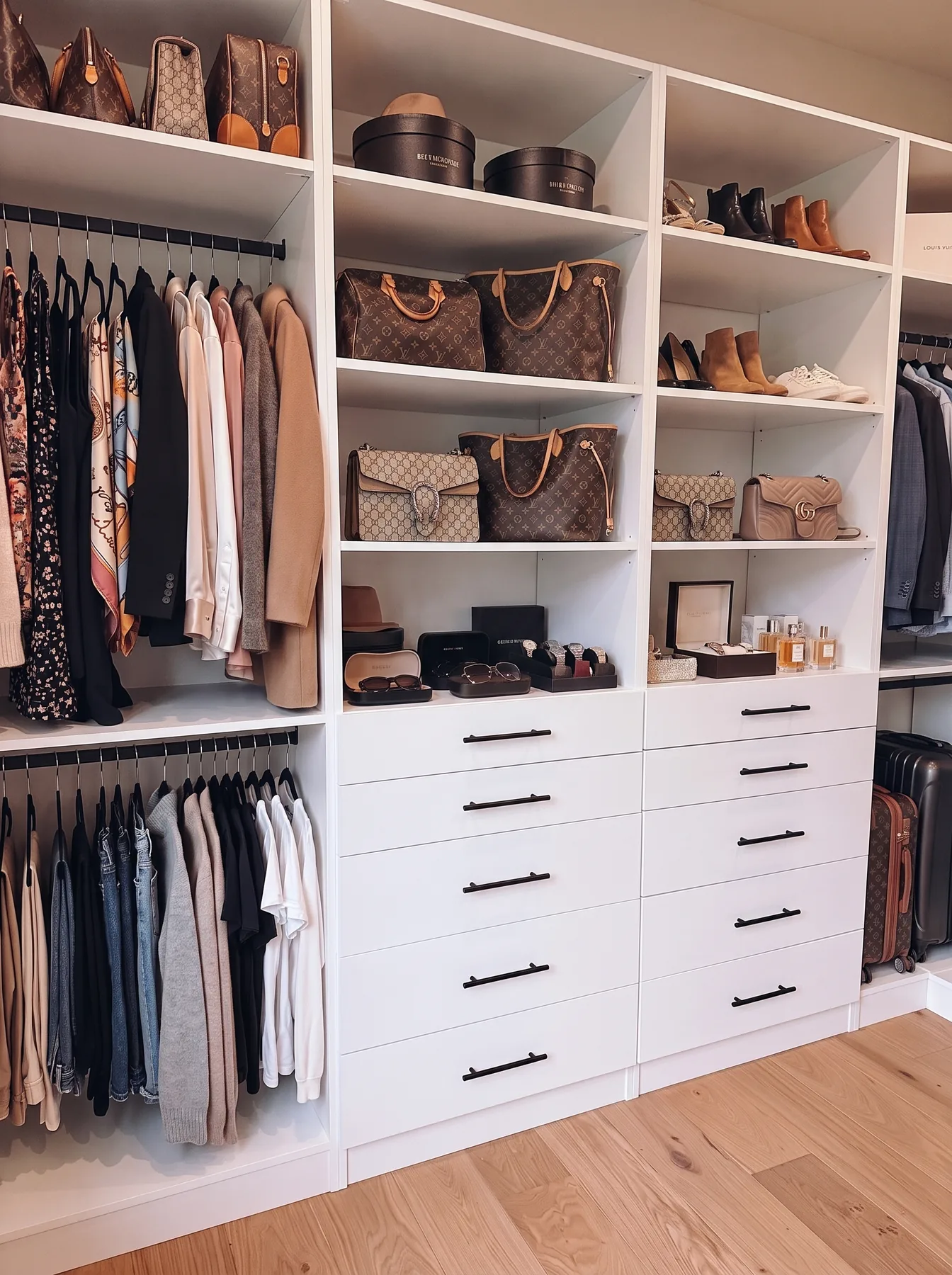 Lived-In Walk-In Closet with Balanced Storage — finished view 4