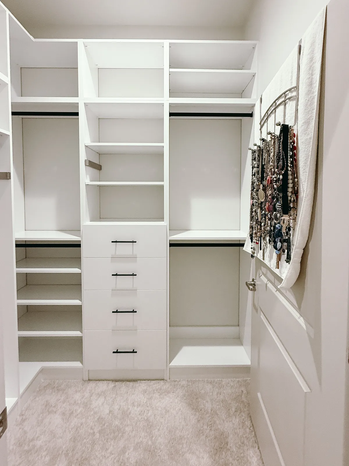 Floor-Based Walk-In Closet with Soft Carpet — finished view 1