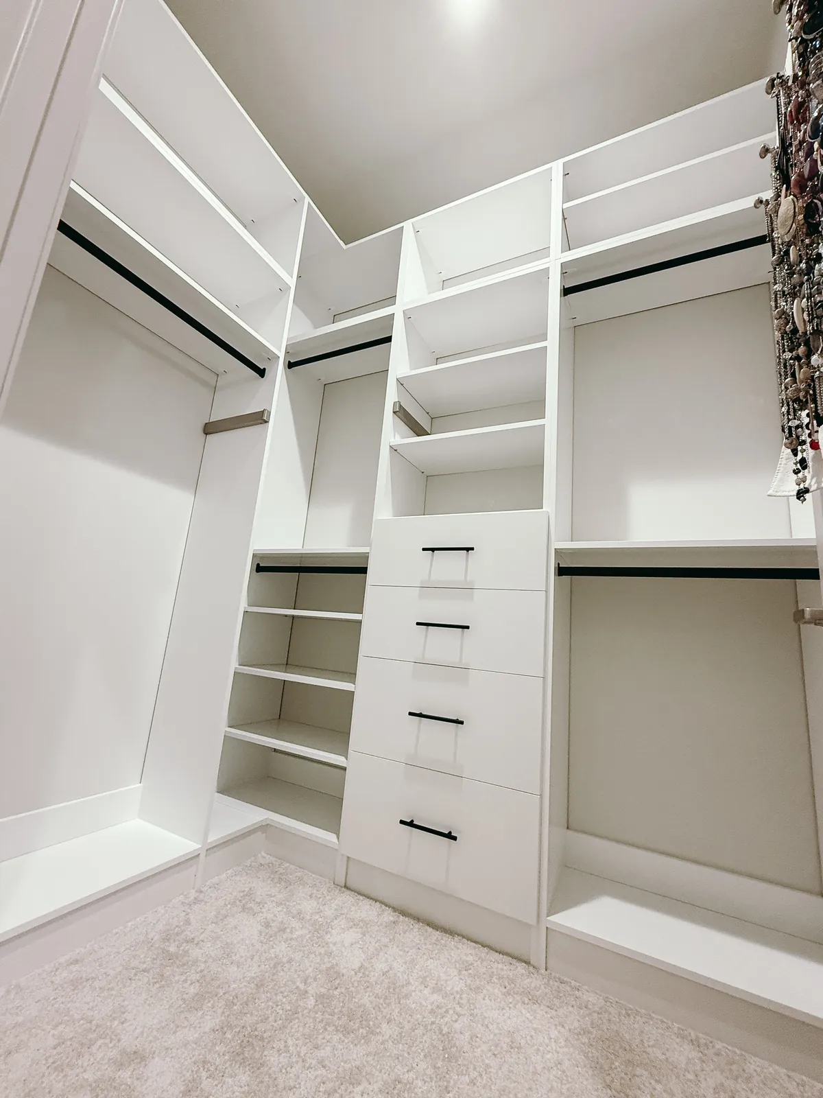 Floor-Based Walk-In Closet with Soft Carpet — finished view 3